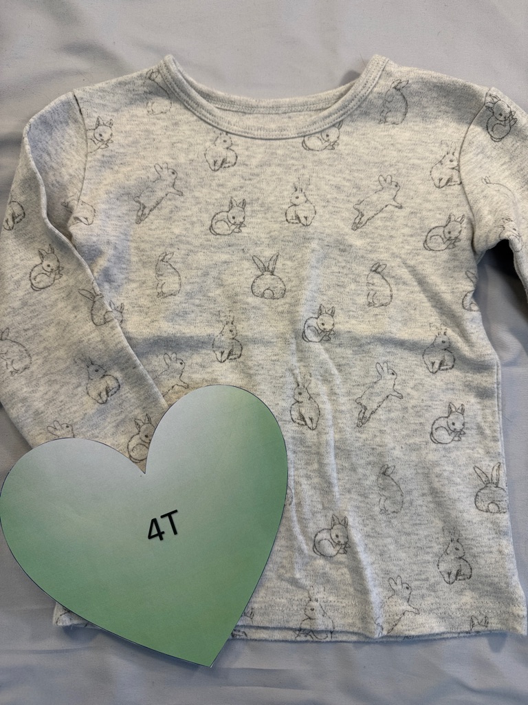 Olivia - Heather Grey Crewneck Shirt/Sweatshirt With Rabbit Design